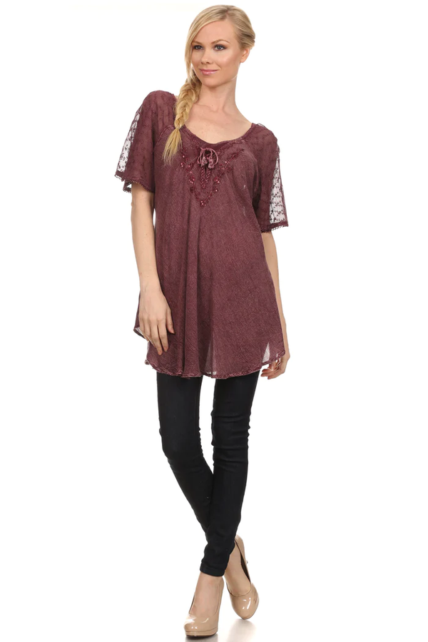 Get Versatile with Our Sequin Embroidered Top - Perfect for Any Occasion | Sakkas Store