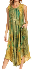 Sakkas Starlight Caftan Tank Dress / Cover Up#color_ForestGreen