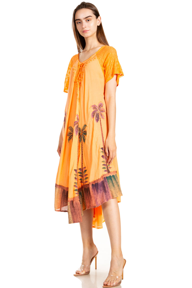 Sakkas Kai Palm Tree Caftan Tank Dress / Cover Up