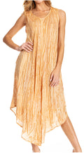 Sakkas Kara Long Draped Sleeveless Marbled Caftan Dress / Cover Up#color_Bittersweet