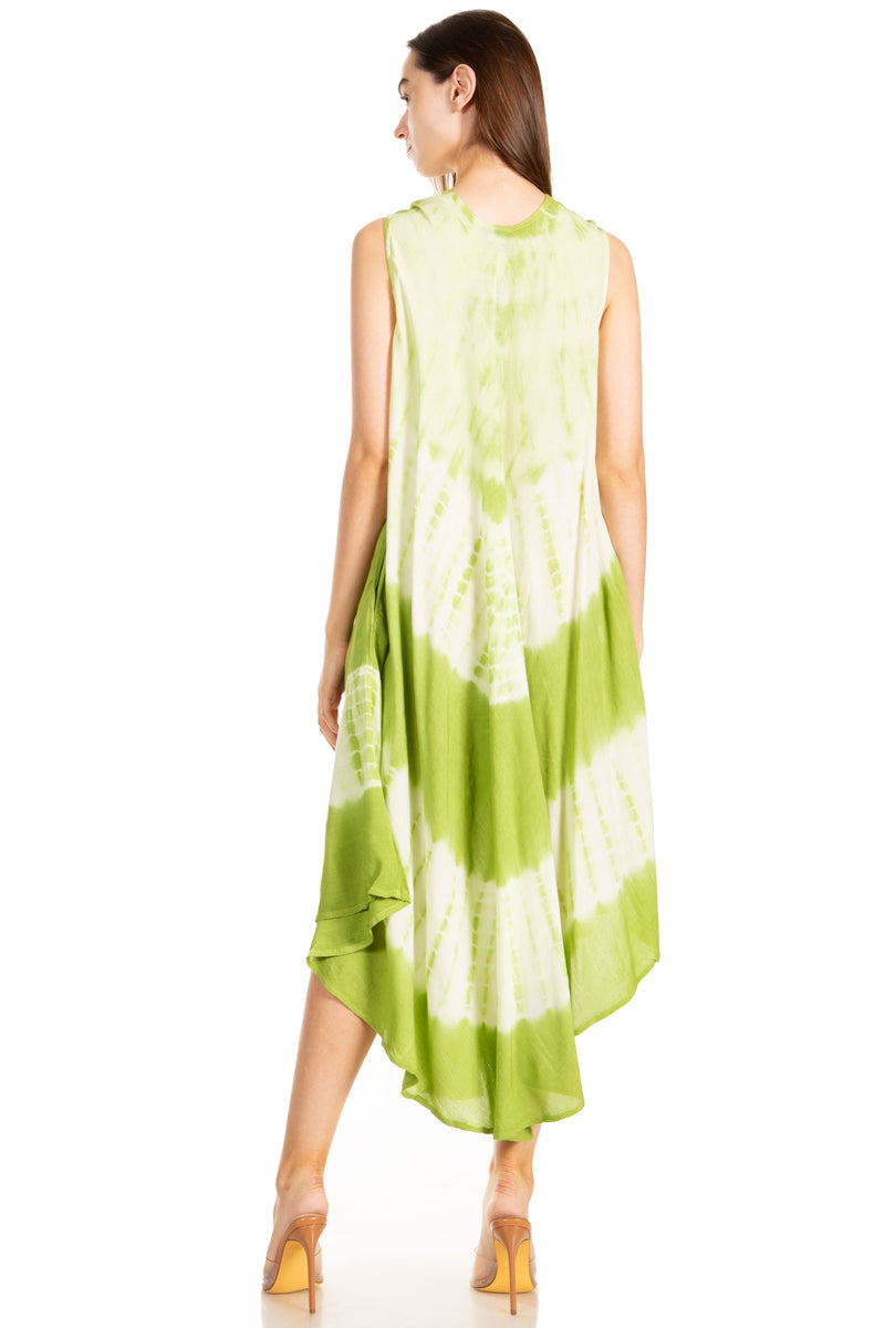 Sakkas Peacock Feather Caftan Dress / Cover Up