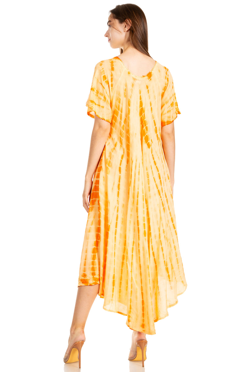 Sakkas Melika Tie Dye Caftan Dress