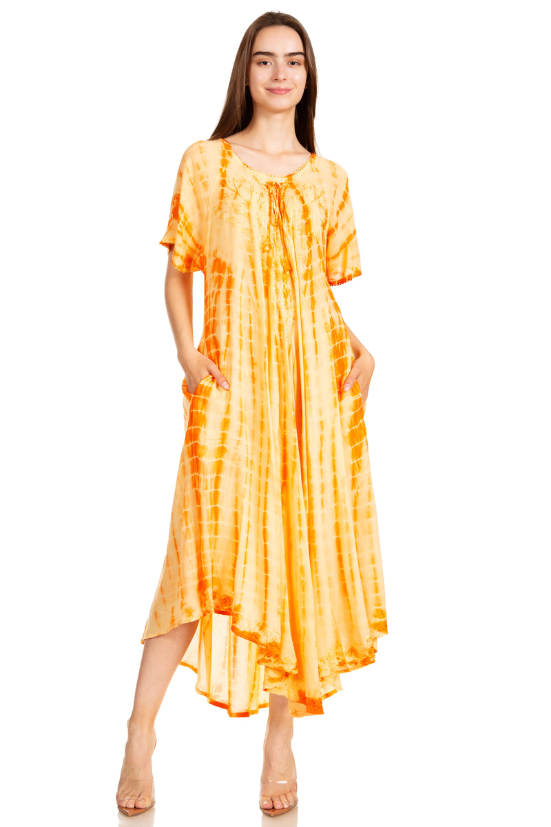 Sakkas Melika Tie Dye Caftan Dress