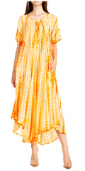 Sakkas Melika Tie Dye Caftan Dress#color_Orange