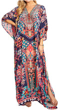 Sakkas Georgettina 2025 Flowy Rhinestone V Neck Long Caftan Dress / Cover Up#color_605