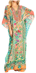 Sakkas Georgettina 2025 Flowy Rhinestone V Neck Long Caftan Dress / Cover Up#color_614