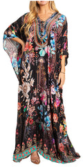 Sakkas Georgettina 2025 Flowy Rhinestone V Neck Long Caftan Dress / Cover Up#color_618