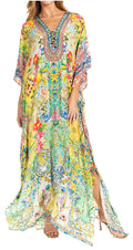 Sakkas Georgettina 2025 Flowy Rhinestone V Neck Long Caftan Dress / Cover Up#color_621