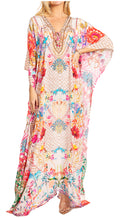 Sakkas Georgettina 2025 Flowy Rhinestone V Neck Long Caftan Dress / Cover Up#color_622