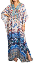 Sakkas Georgettina 2025 Flowy Rhinestone V Neck Long Caftan Dress / Cover Up#color_625