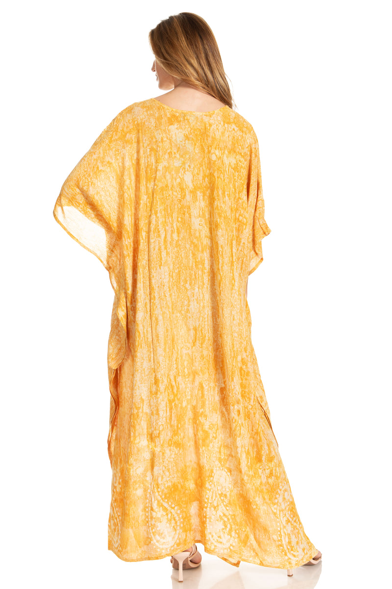 Sakkas Tacy Women's Casual Boho Summer Maxi Dress Caftan Kaftan Cover-up LougeWear