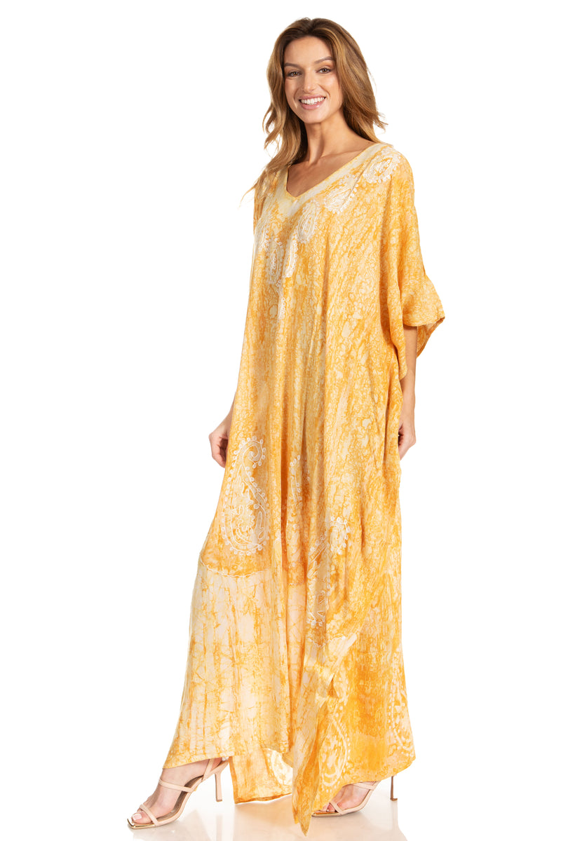 Sakkas Tacy Women's Casual Boho Summer Maxi Dress Caftan Kaftan Cover-up LougeWear