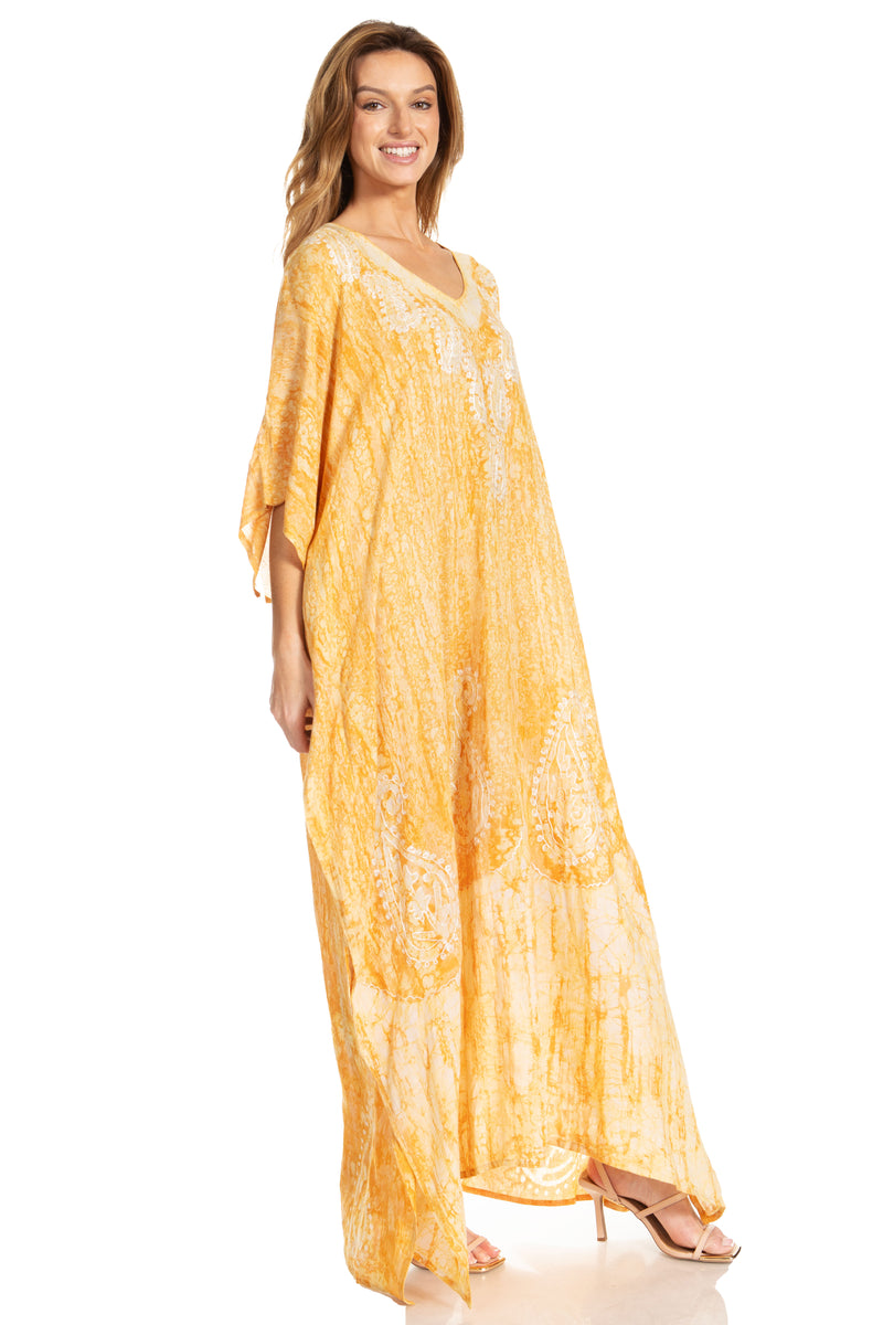 Sakkas Tacy Women's Casual Boho Summer Maxi Dress Caftan Kaftan Cover-up LougeWear