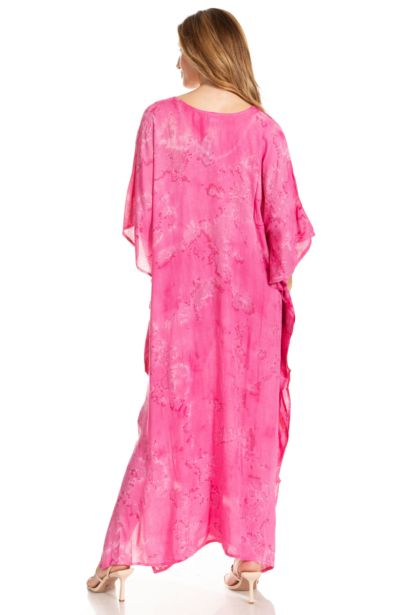 Sakkas Catia Women's Boho Casual Long Maxi Caftan Dress Kaftan Cover-up LougeWear