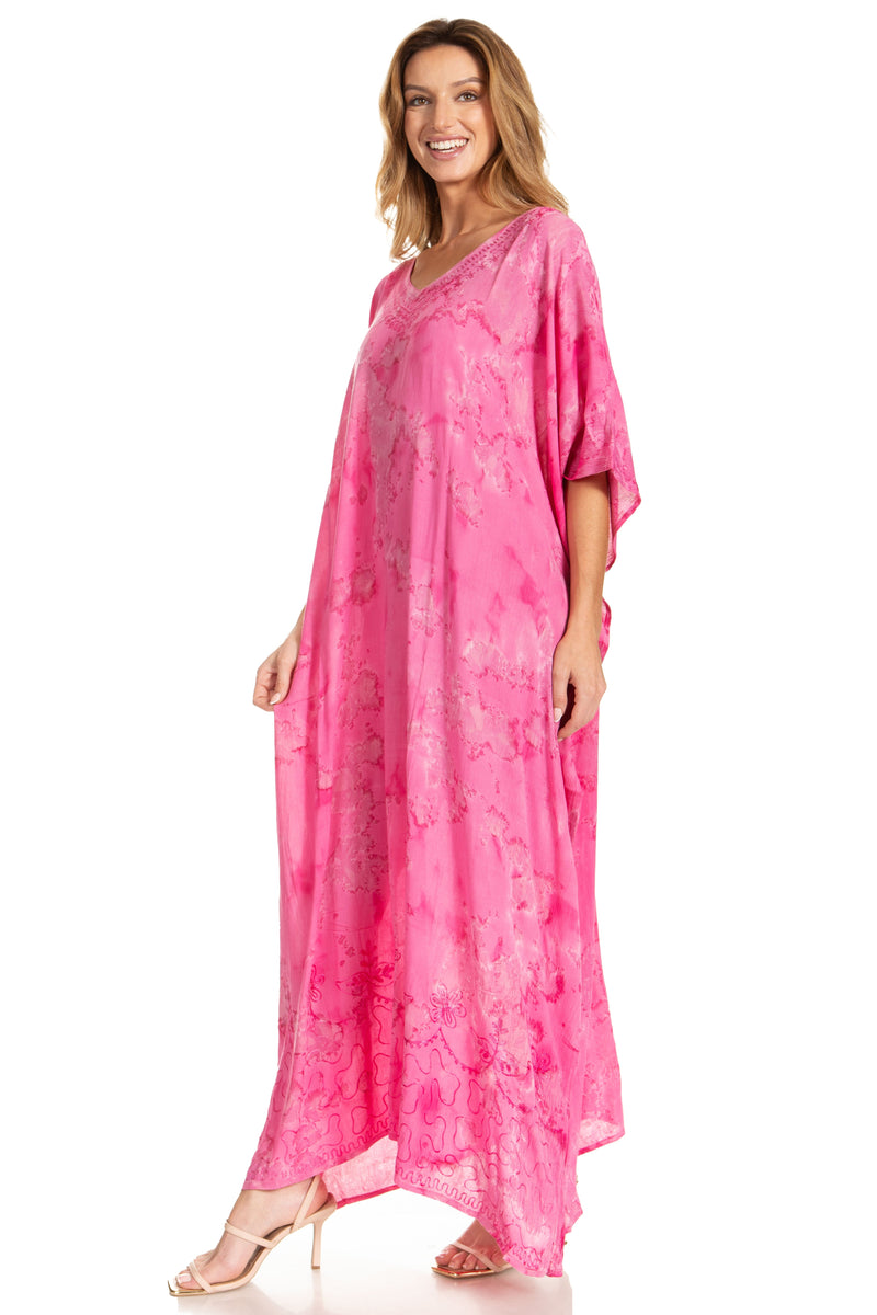 Sakkas Catia Women's Boho Casual Long Maxi Caftan Dress Kaftan Cover-up LougeWear