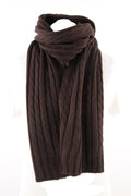 Sakkas Ellington Unisex Knit Scarf#color_CableKnitChocolate