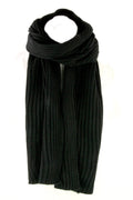 Sakkas Ellington Unisex Knit Scarf#color_RibbedKnitBlack