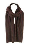 Sakkas Ellington Unisex Knit Scarf#color_RibbedKnitChocolate