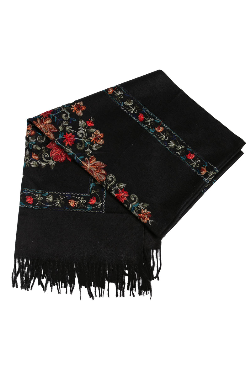 Sakkas Ginata Women's Large Casual Super Soft Embroidery Scarf Shawl Wrap Stole