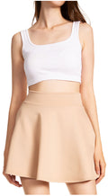 Sakkas Womens Basic Versatile Stretchy Flared Casual Mini Skater Skirt Made in USA#color_Khaki