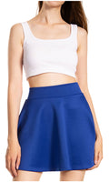 Sakkas Womens Basic Versatile Stretchy Flared Casual Mini Skater Skirt Made in USA#color_RoyalBlue