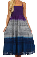 Sakkas Adelina Embroidered Rayon Dress#color_Purple