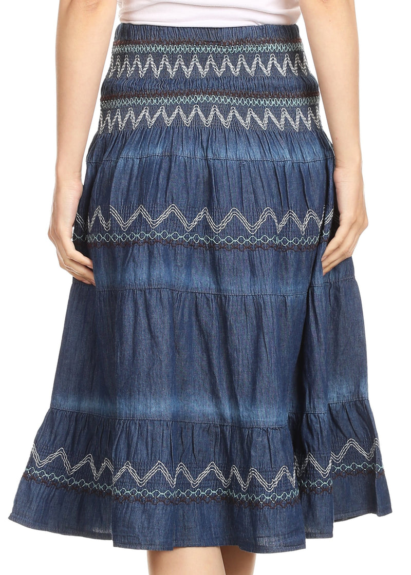 Sakkas Eva Womens Denim Strapless Tube Top Smock Short Sleeveless Dress Chambray