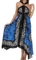 Sakkas Silky Wrap Halter Handkerchief Hem Maxi Dress#color_RoyalBlue