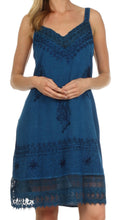 Sakkas Ramita Embroidered Rayon Dress#color_OceanBlue