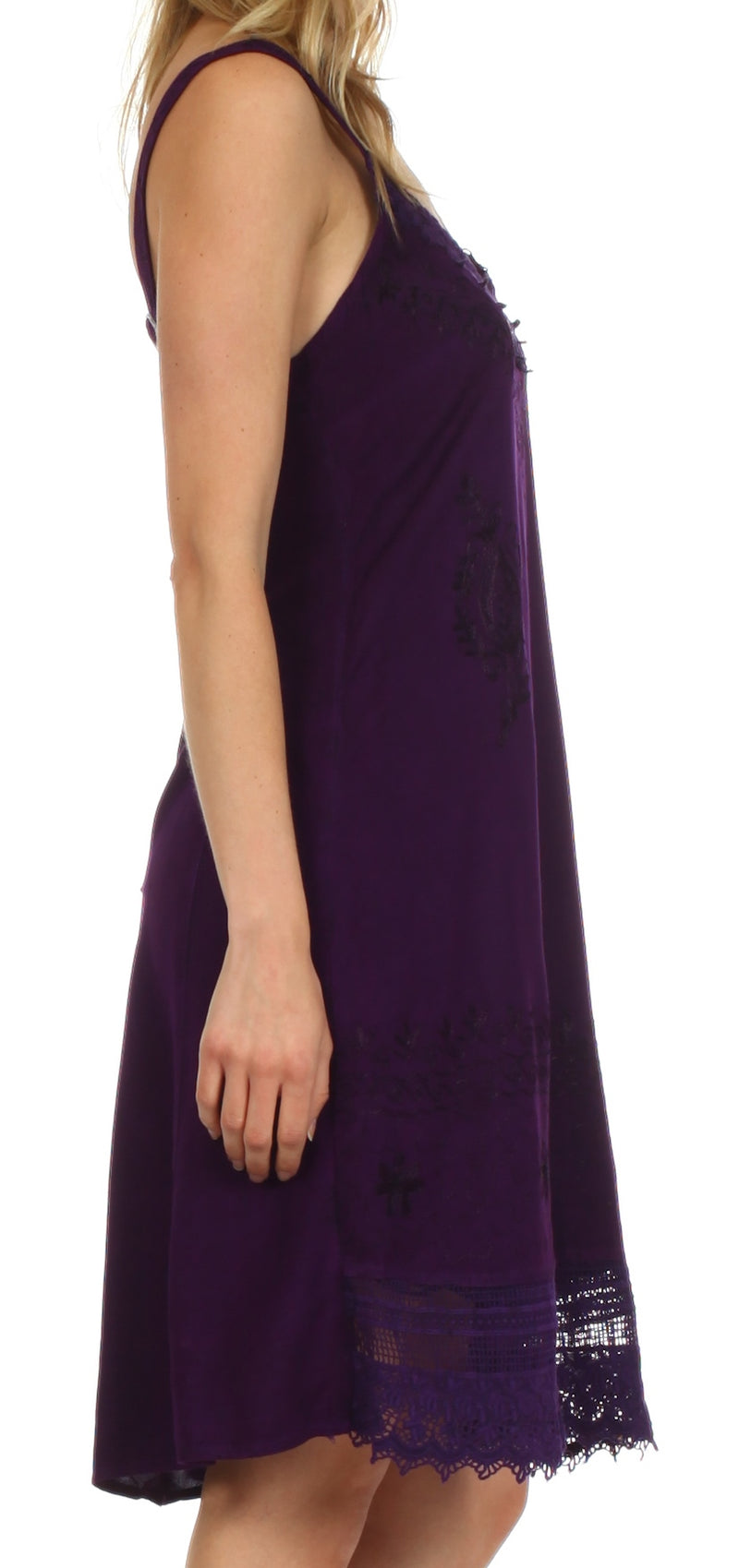 Sakkas Ramita Embroidered Rayon Dress