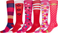 Sakkas Liea Ladies Colorful Unique Pattern / Solid Knee High Socks Assorted 6-Pack#color_Style8