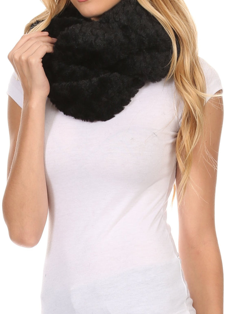 Sakkas Pulle Long Wide Flowing Comfortable Soft Fuzzy Fur Infinity Wrap Scarf