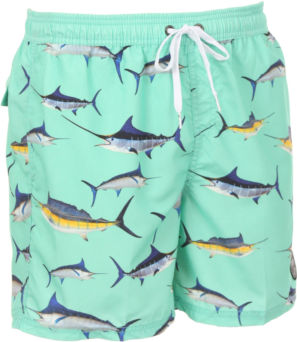 Sakkas Scott Mens Sailor Swordfish Printed Skate Surf Board Short / Sw