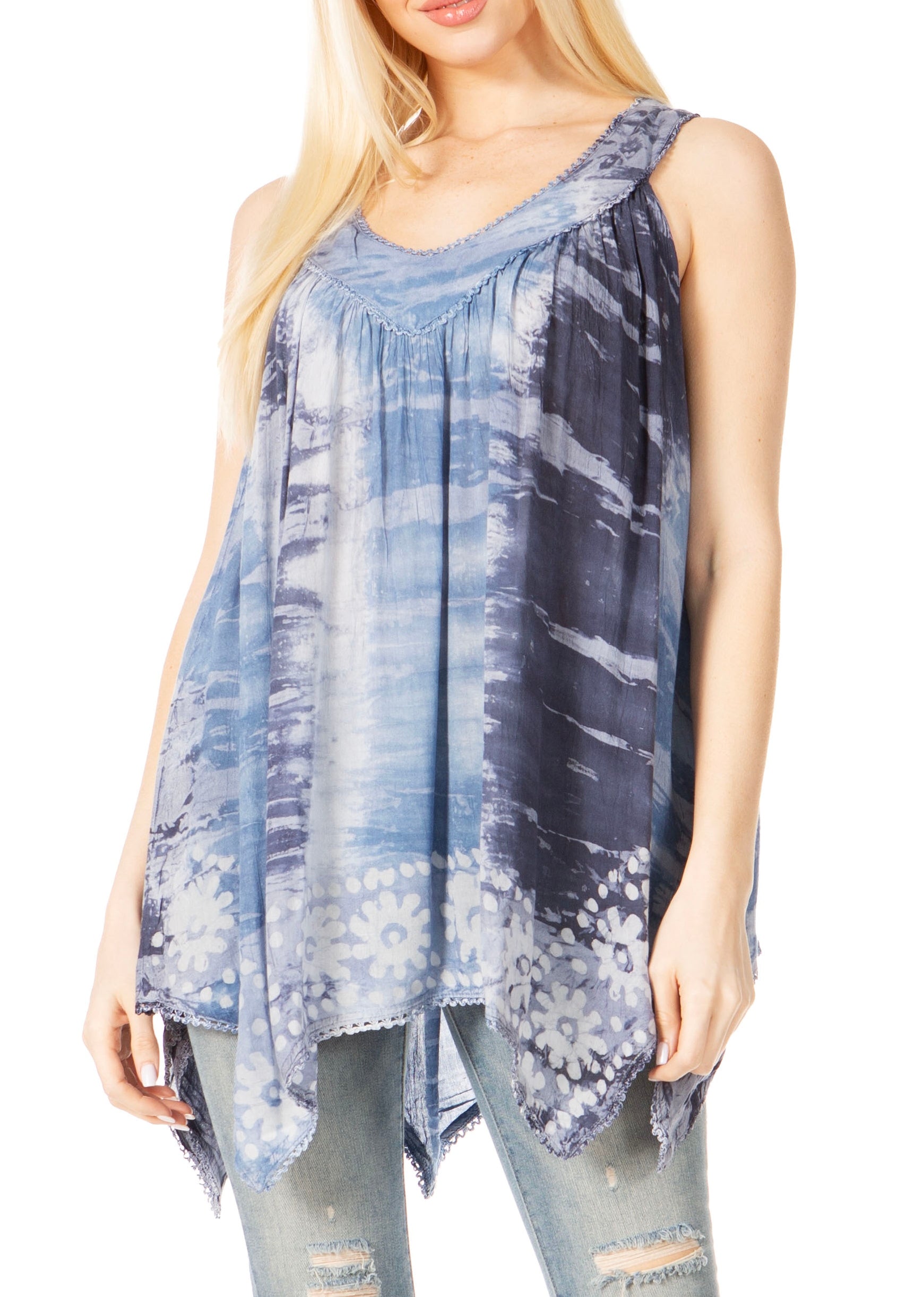 Sakkas Women's Ligia Tank Top: Casual Summer Style in Tie Dye